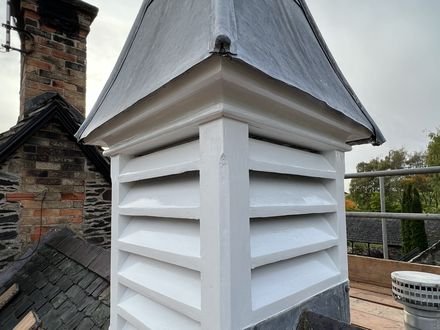 The restored roof lantern, louvres renewed and repainted