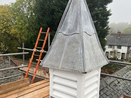 The finished lantern from the ridge, new lead roof above