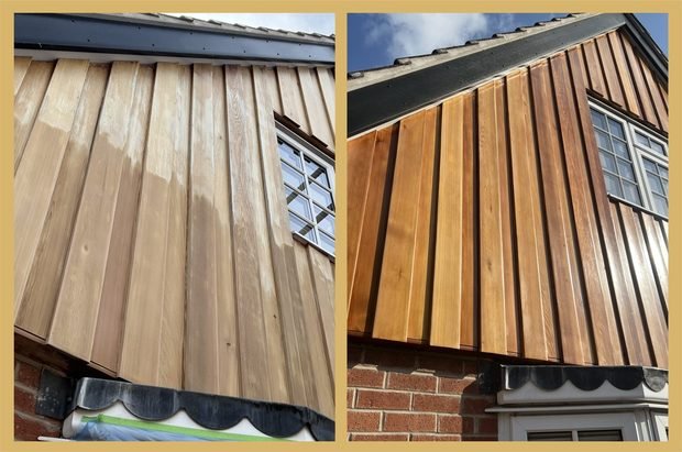 Before and after: exterior timber cladding treated and finished