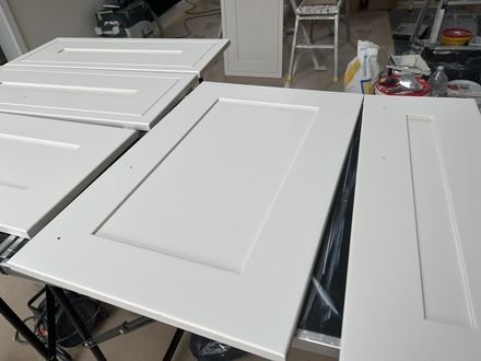 Kitchen doors racked up after spraying