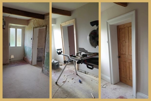 Before and after: internal doors and frames renewed and painted